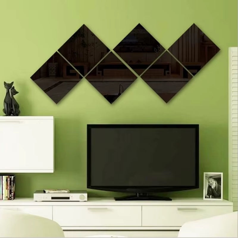 Self-Adhesive 3D Square Acrylic Mirror Wall Stickers DIY Free Combination Stickers for Living Room Porch Background Decoration