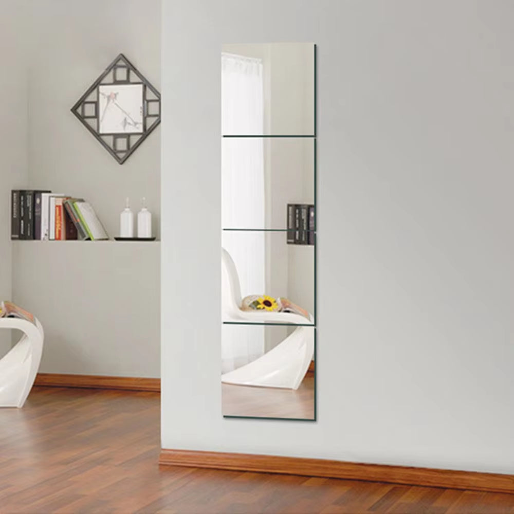 Self-Adhesive 3D Square Acrylic Mirror Wall Stickers DIY Free Combination Stickers for Living Room Porch Background Decoration
