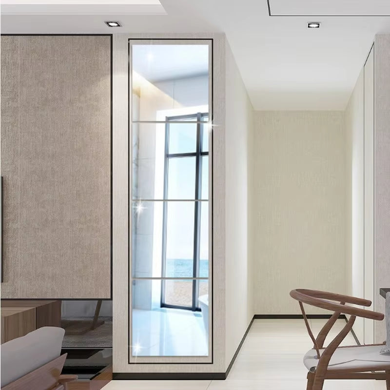 Self-Adhesive 3D Square Acrylic Mirror Wall Stickers DIY Free Combination Stickers for Living Room Porch Background Decoration