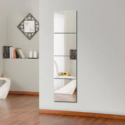 Self-Adhesive 3D Square Acrylic Mirror Wall Stickers DIY Free Combination Stickers for Living Room Porch Background Decoration